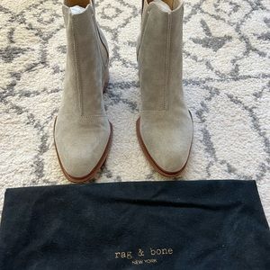 Rag & Bone gray suede ankle boots.